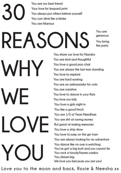 30 reasons why we i love you print friend picture t for etsy reasons i love you 52