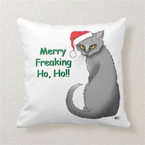 Christmas Cat Throw Pillow Zazzle