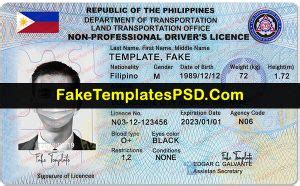 Philippines Driver License Template Psd