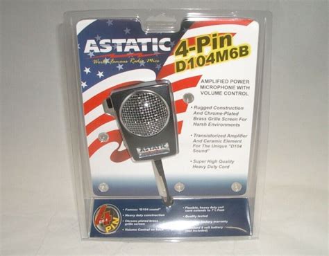 Astatic D104m6b 4a1 4 Pin Amplified Ceramic Power Cb Ham Radio