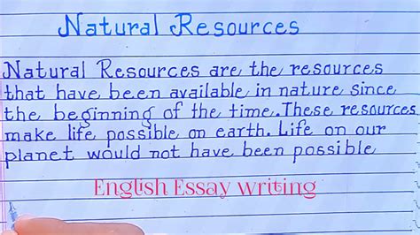 Natural Resources Essay In Englishessay Writing Youtube