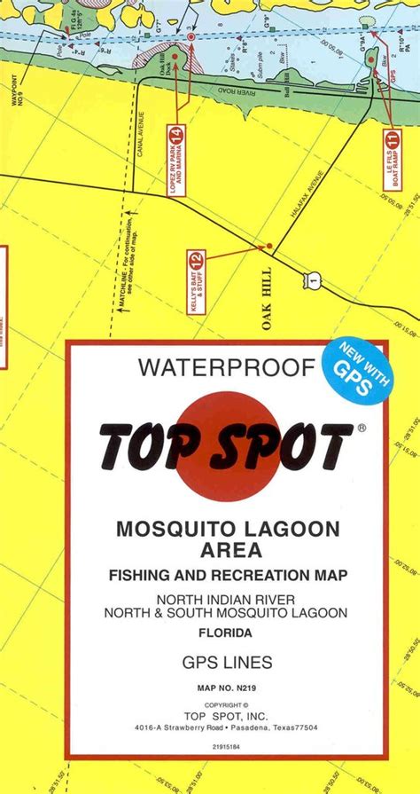 Top Spot Mosquito Lagoon Area Fishing And Recreation Map N219 Andy