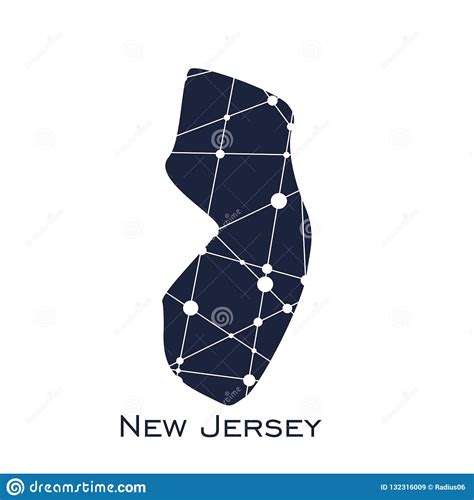 Mapa Do Estado De New Jersey Ilustração Do Vetor Ilustração De