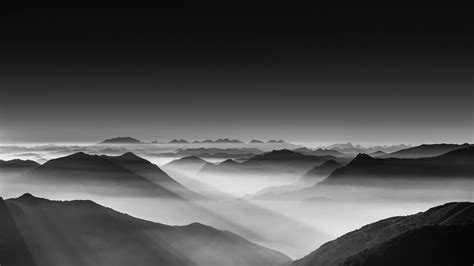 2560x1440 Haze Mountain Landscape Monochrome 5k 1440p Resolution Hd 4k