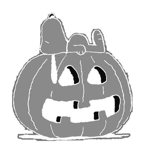 Peanuts Snoopy Jack O Lantern Free Halloween Pumpkin Carving Stencil