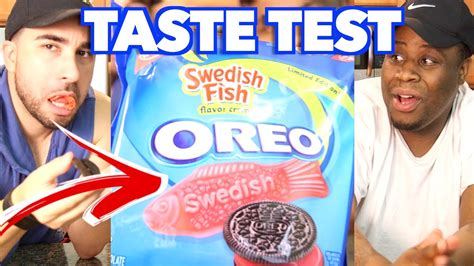 Trying Swedish Fish Oreo Cookies Taste Test Reaction Youtube