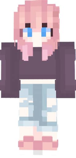Cute Pink Short Hair Girl With Rainbow Sleeves Nova Skin
