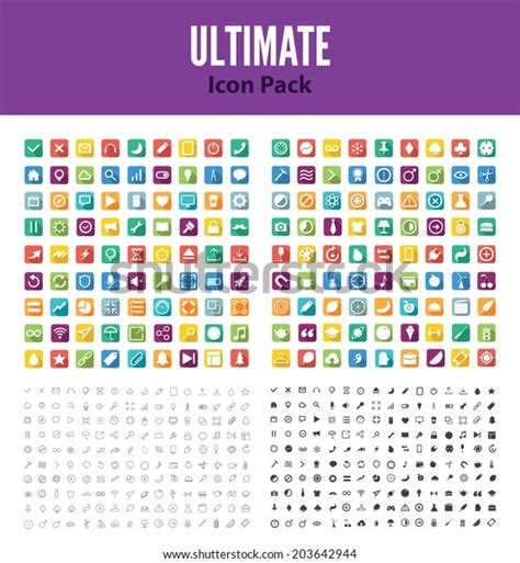 Ultimate Icon Set Multiple Icons Thin Stock Vector Royalty Free