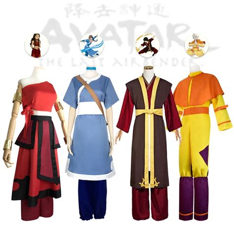 Avatar The Last Airbender Aang Prince Zuko Katara Sokka Cosplay Costume