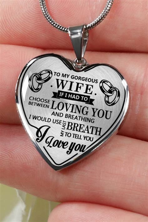 Gift ideas for boss's wife. To My Gorgeous Wife I Love You Luxury Silver Necklace ...