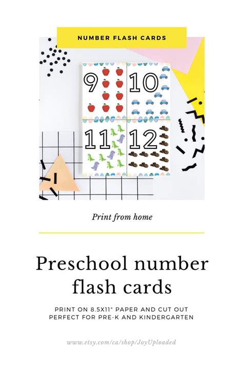 Preschool Numbers 1 20 Printable Flash Card Digital Printable For Kids
