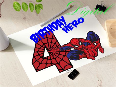 Spider Man 4th Birthday Hero Svg Dxf Png Eps Pdf INSTANT | Etsy