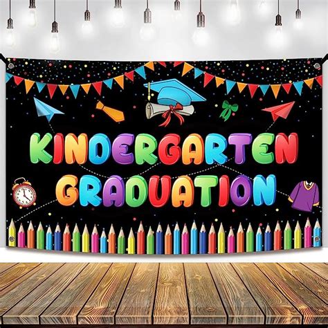 Katchon Cute Kindergarten Graduation Banner Large 72x44