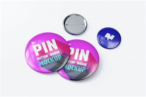 Realistic Pin Button Badge Mockup Templates Creatisimo