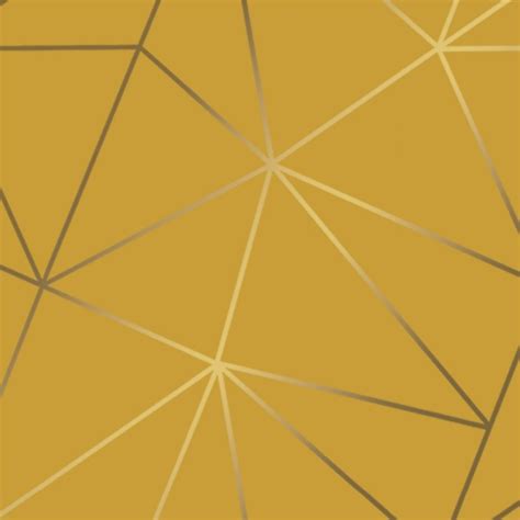 Zara Shimmer Metallic Geometric Wallpaper Mustard Gold Geometric