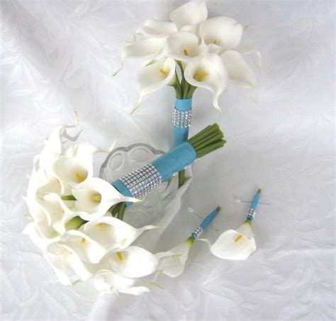 Calla Lily Wedding Bouquet Simple Elegant Real Touch Mini White Calla