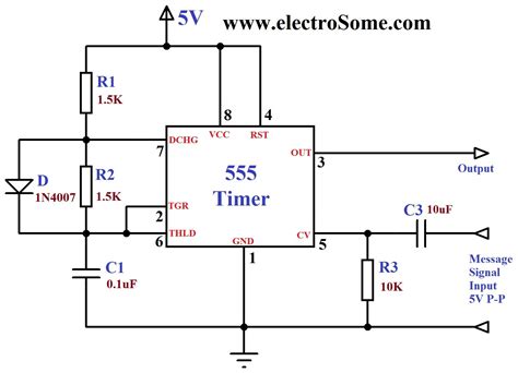 555 Timer Circuit Schematic 555 Timer Frequency And Duty Cycle