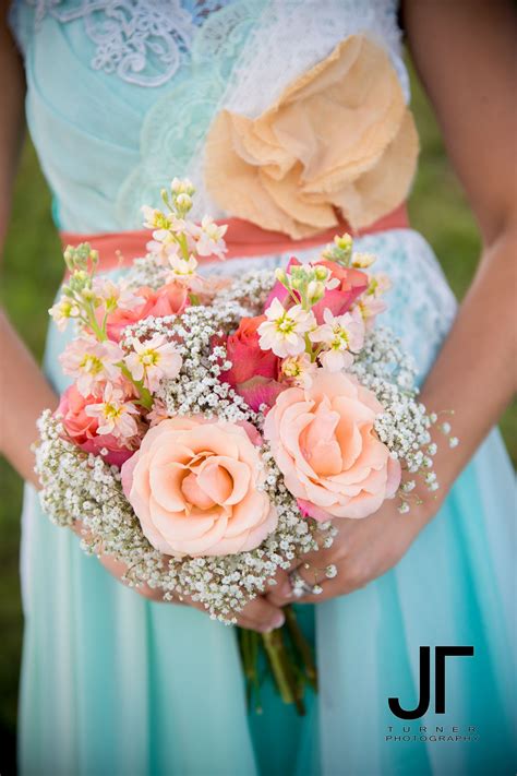There are so many different hues of coral and turquoise, which makes this the perfect colour inspiration for adapting to the seasonal pull of your. Turquoise, coral and peach bouquet. #weddingflowers # ...