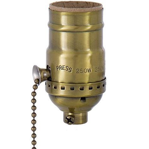 Bandp Lamp Antique Brass On Off Pull Chain Socket