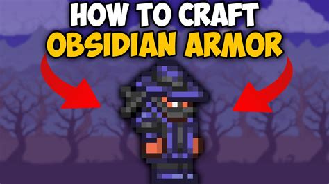 How To Craft Obsidian Armor In Terraria Obsidian Armor Terraria Youtube
