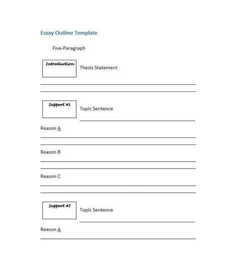 Essay Outline Template Printable Business Mentor