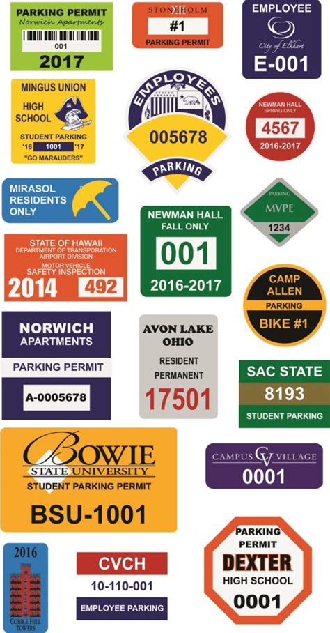 Parking Permit Decals And Stickers Window Parking Labels