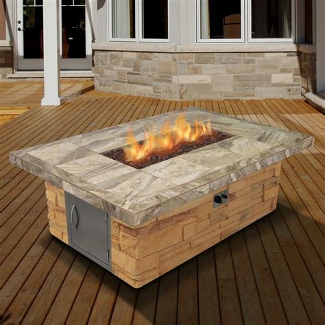 Cal Flame Stone Veneer Steel Propane Fire Pit Table Wayfair