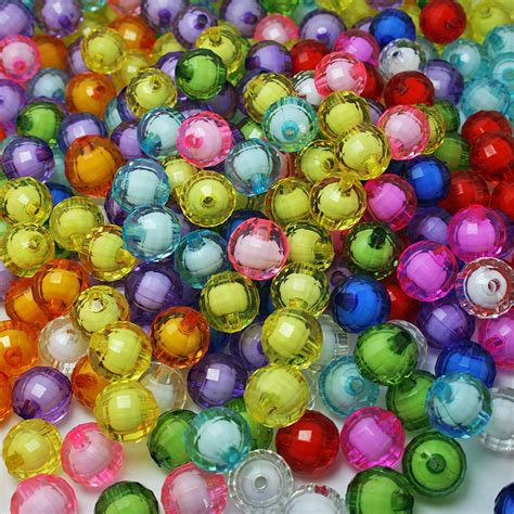 Buy 50pcs 16mm Round Acrylic Loose Spacer Beads