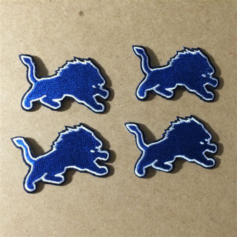 4 Detroit Lions Embroidered Iron On Patches Detroit Lions Patches Nfl