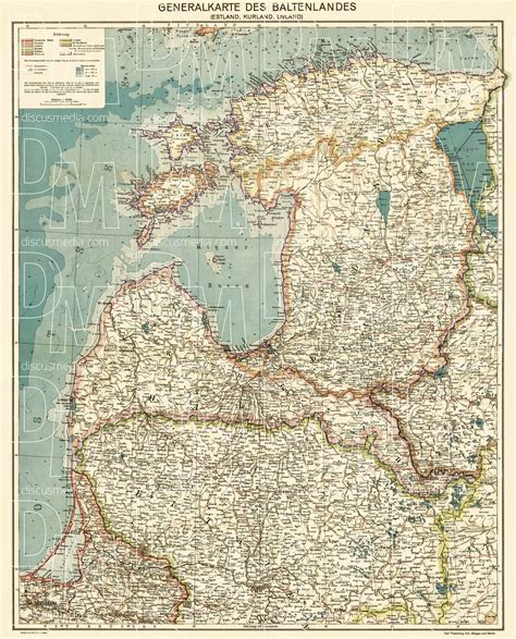 old map of the baltic region in 1917 buy vintage map replica poster