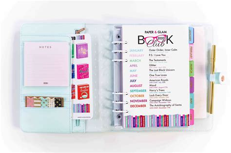 2020 Book Club Planner Kit Paper And Glam Planners Stickers