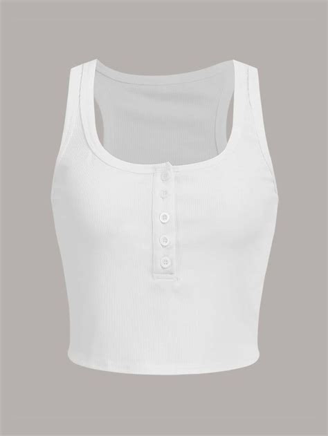 White Cami Tops White Crop Top Tank Solid Tank Tops Casual Tank Tops