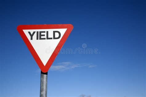 Red And White Yield Sign Stock Photo Image Of Background 63117320