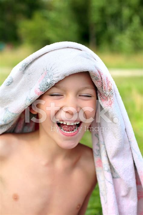 Boy After Bathing Stock Photos