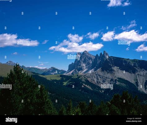 The Geisler Gruppe Or Gruppo Delle Odle In The Naturpark Puez Geisler