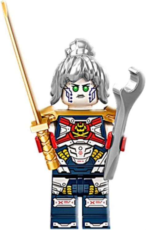 Lego Ninjago Pixal Minifigure With Wrench And Gold Katana Pixal