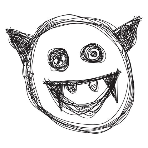 Scary Face Emoticon Hand Drawn Scribble Art 23367771 Vector Art At Vecteezy