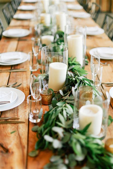 The Head Table Will Feature A Runner Of Greenery Silver Dollar