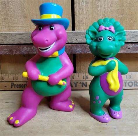 Vintage Barney And Baby Bop 5” Fun Time Toys 1993 Child Dimension Lyons