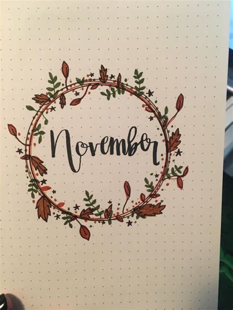 My November Cover Page Bulletjournal Bullet Journal Cover Ideas