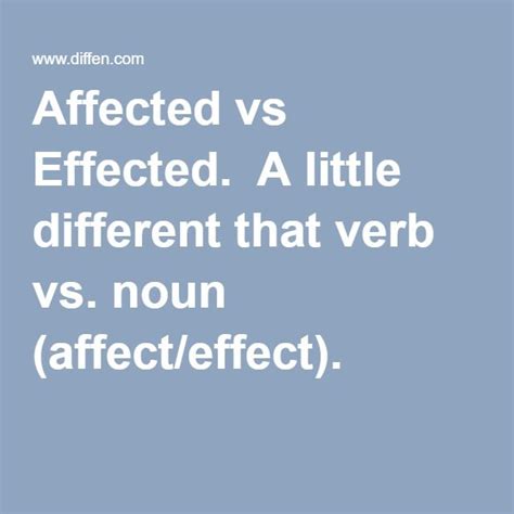 Affected Vs Effected Teaching Vocabulary Be Verbs Words