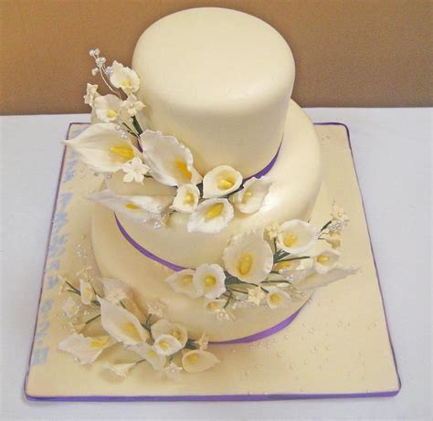 Calla Lily Wedding Cake Decorated Cake By Baked Cakesdecor