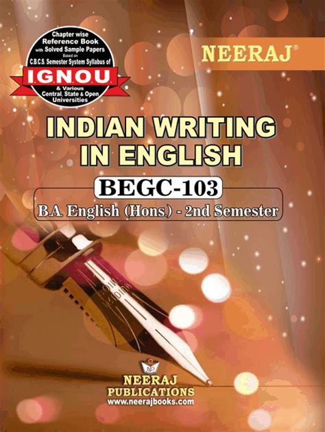 Begc 103 Indian Writing In English English Help Book Previous