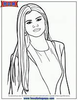 Coloring Selena Gomez Colouring Printable Drawing Drawings Outline Popular Coloringhome sketch template