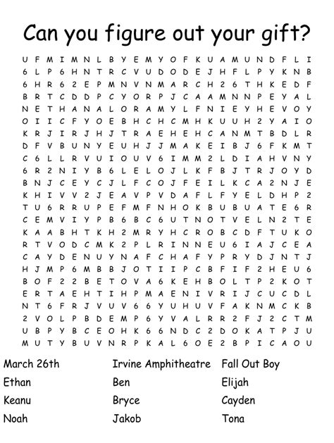 Can You Figure Out Your Gift Word Search WordMint