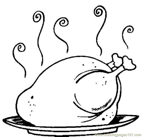 Turkey Cooked 17 Coloring Page Free Thanksgiving Day Coloring Pages