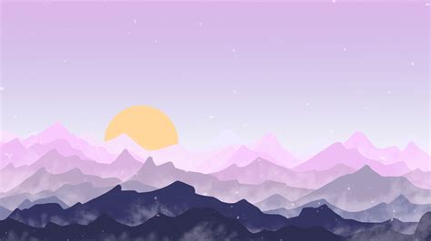 Sun Mountains Pink Digital Art Hd Artist 4k Wallpapers Images