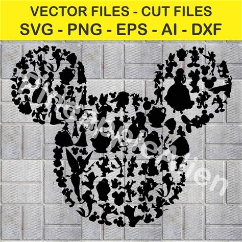 Disney Mickey Mouse Silhouette Head Svg File Clipart Cricut Etsy