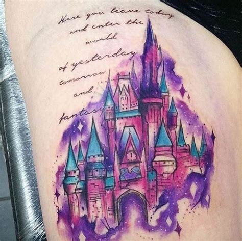 33 Exquisite Disney Castle Tattoo Designs Tattooblend