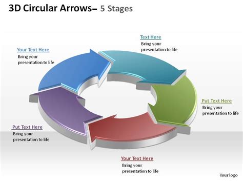 5 Steps Process Arrows Powerpoint Diagram Ciloart Images And Photos
